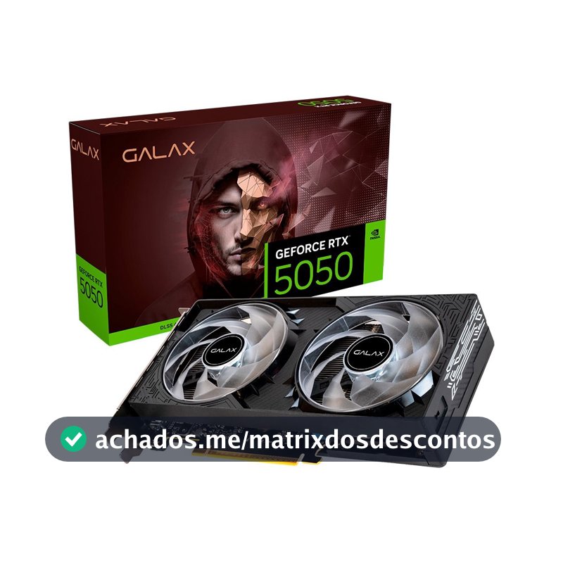 Placa de Vídeo GALAX NVIDIA GeForce RTX 5050 1-Click OC, 8GB, GDDR6, 128-Bits, Ray Tracing, DLSS 4 - 55NSL8MHDXRE