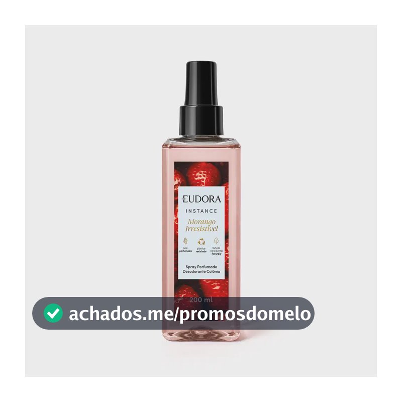 Spray Perfumado Desodorante Colônia Instance Morango Irresistível 200ml