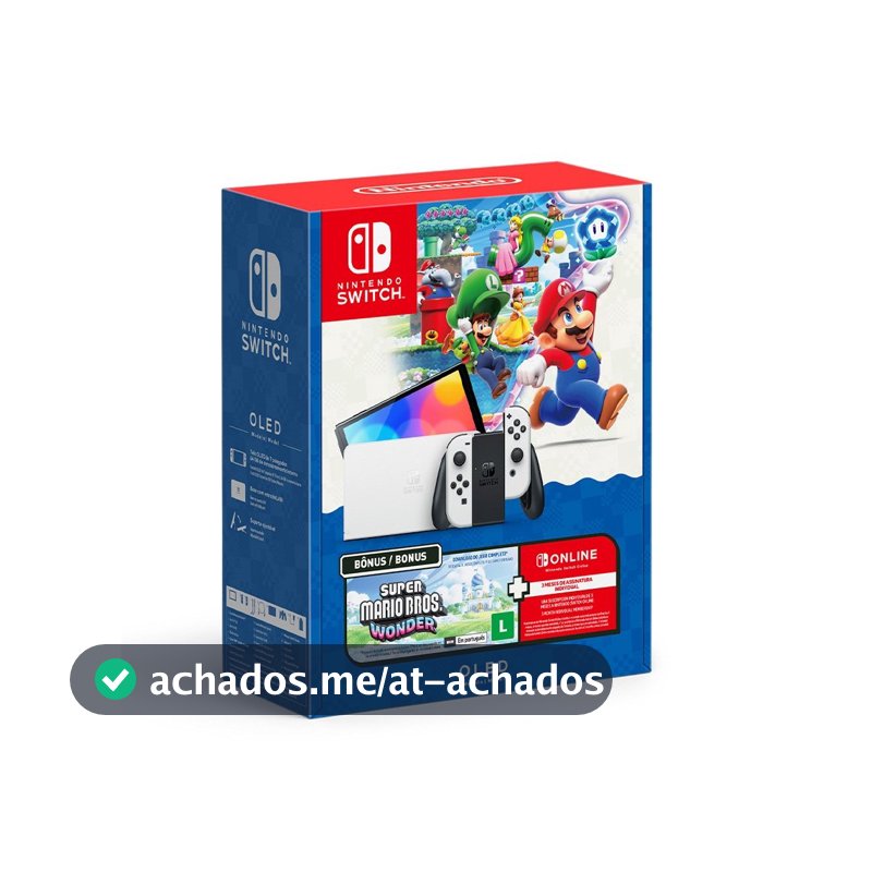 Console Nintendo Switch OLED + Super Mario Bros. Wonder + 3MO NOS - NT000053NSW