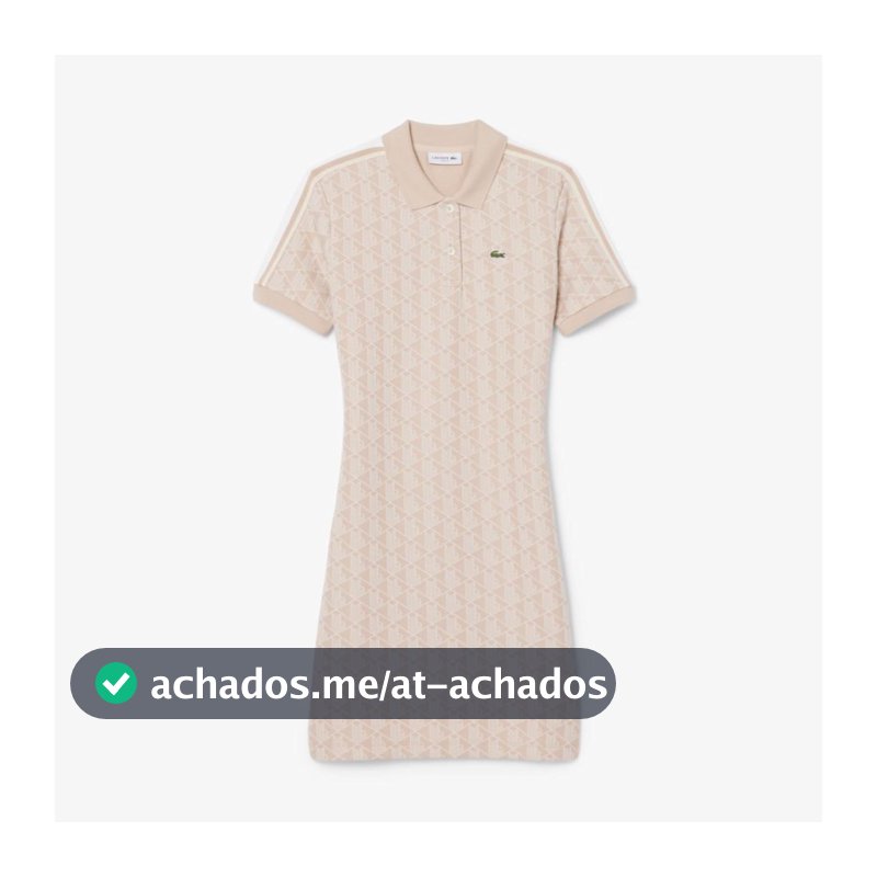 Vestido Polo Lacoste Slim Fit em Jacquard Monograma Feminina em Promoção