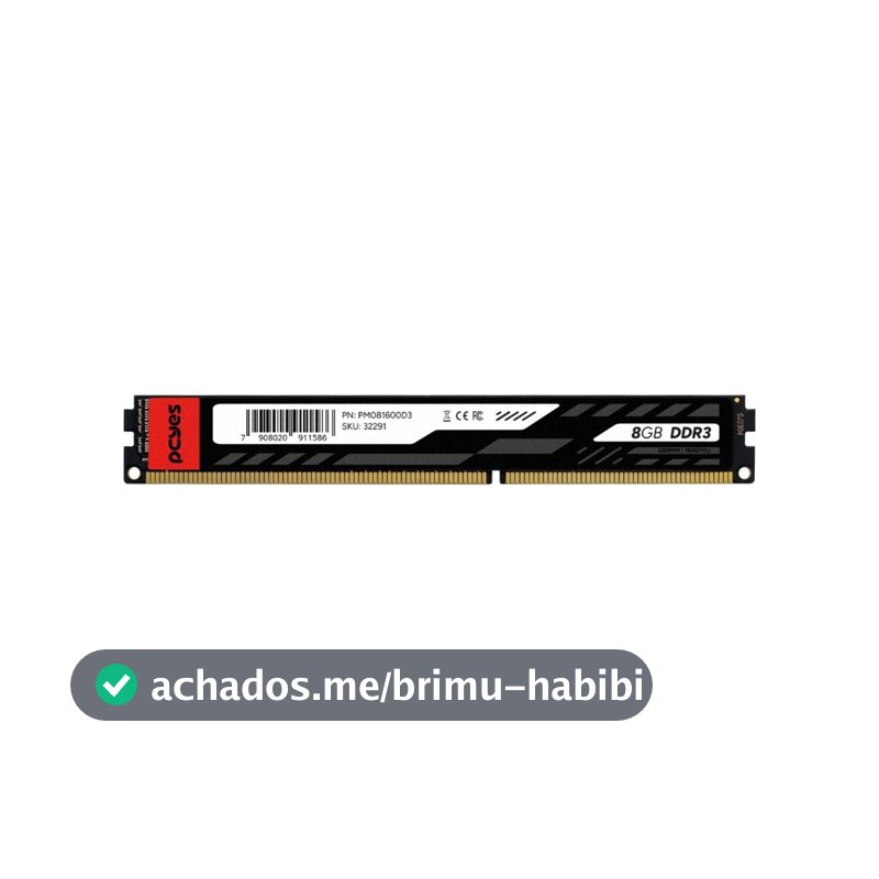 Memória PCYes 8GB, DDR3, 1600MHz, UDIMM - PM081600D3
