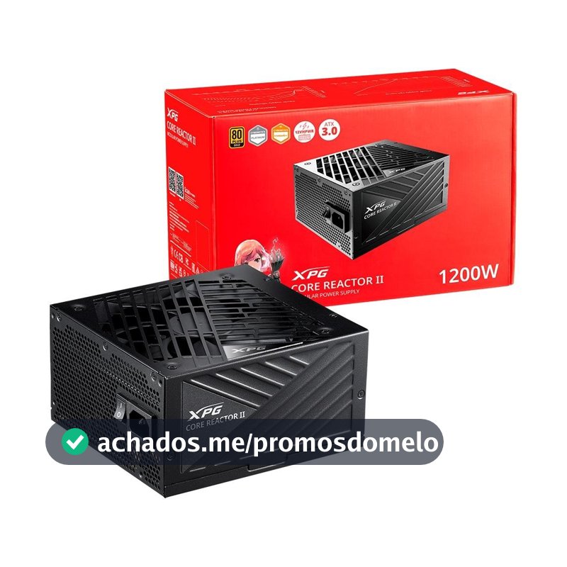 Fonte XPG Core Reactor II 1200G-BKCBR, 1200W, 80 Plus Gold, Modular, PFC Ativo - 75261222