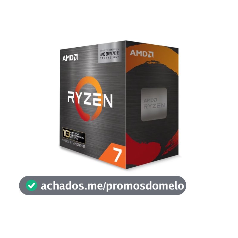 Processador AMD Ryzen 7 5800X3D, 3.4GHz (4.5GHz Max Turbo), Cache 100MB, 8 Núcleos, 16 Threads, AM4, Sem Vídeo Integrado - 100-100000651POF
