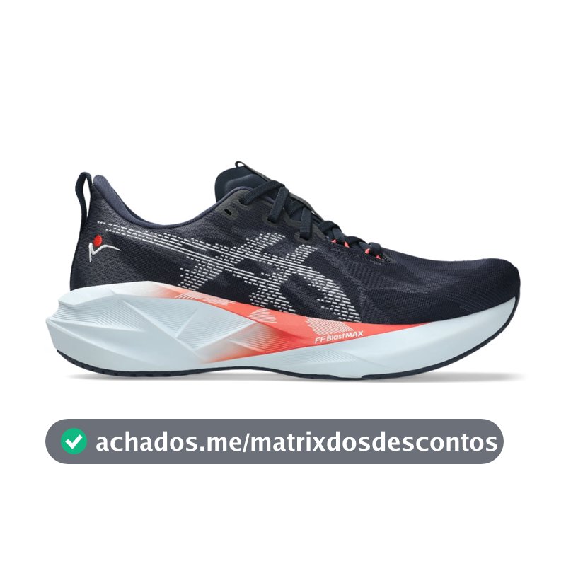 Tênis ASICS Novablast 5 São Silvestre - Unissex - Azul/Branco