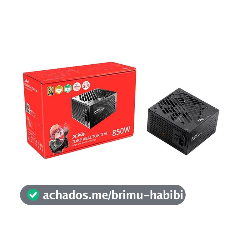 Fonte XPG Core Reactor II VE, 850W, 80 Plus Gold, Modular, PFC Ativo, Preto - 75261436
