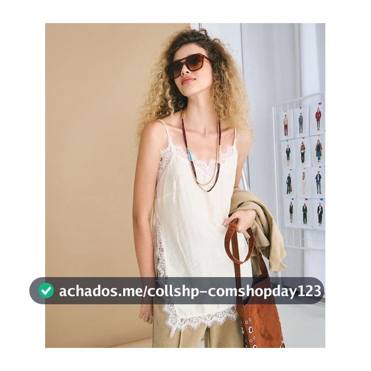 Blusa de Alça em Crepe com Detalhe de Renda Amarelo - Lojas Renner