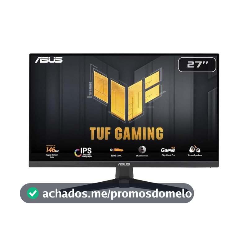 Monitor Gamer ASUS TUF Gaming, 27", IPS, Full HD, 146Hz, 1ms, FreeSync, HDR10, HDMI, DisplayPort, Preto - VG279QE5A