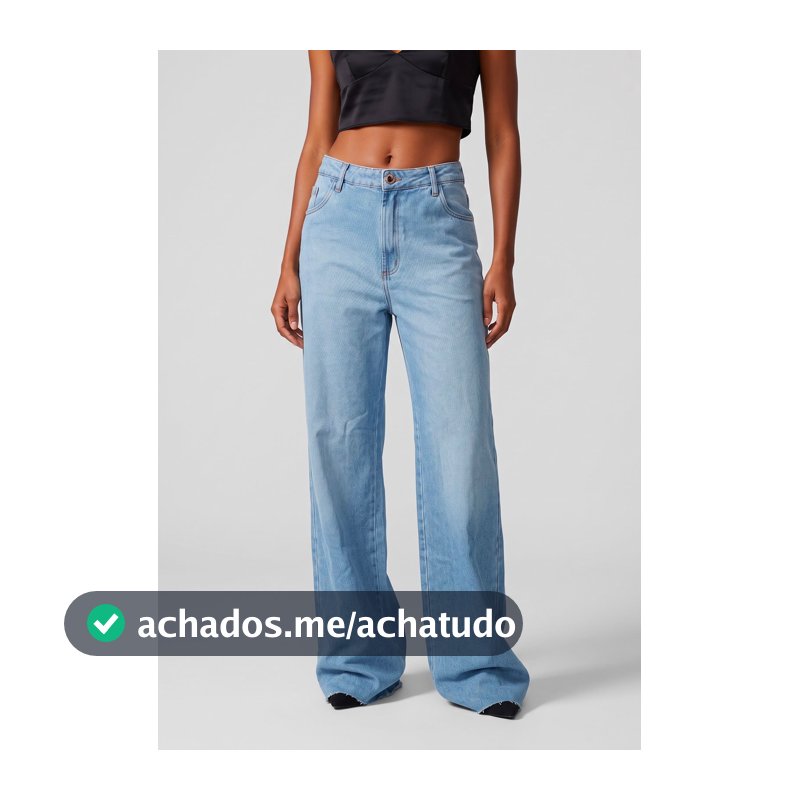 Calça Feminina Lança Perfume Jeans Reta Azul Claro