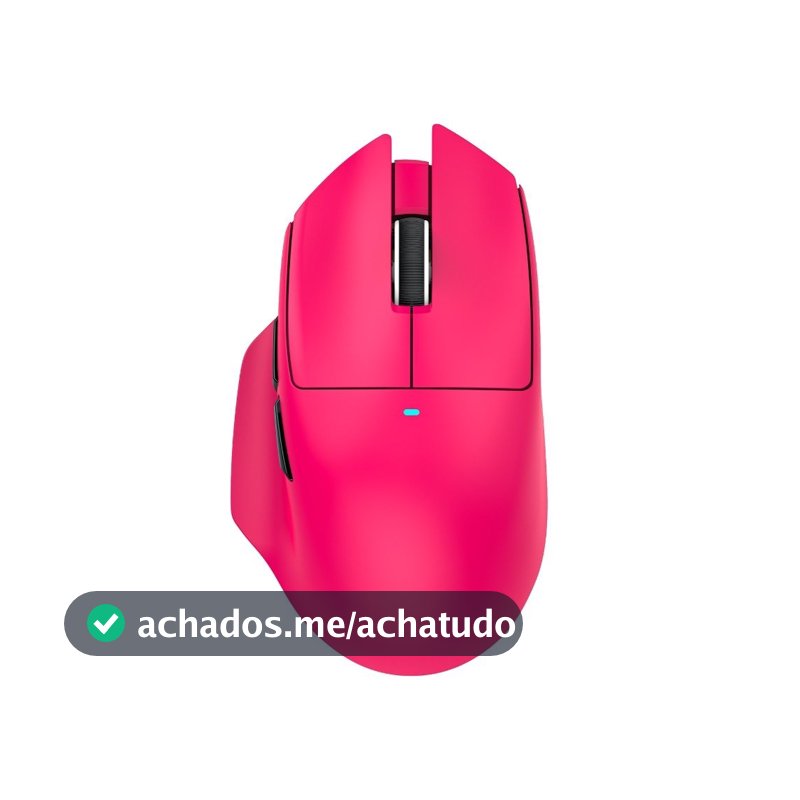 Mouse Gamer Sem Fio Attack Shark V6, RGB, 25000 DPI, Tri-Mode Wireless Bluetooth USB-C, Berry Red - V6