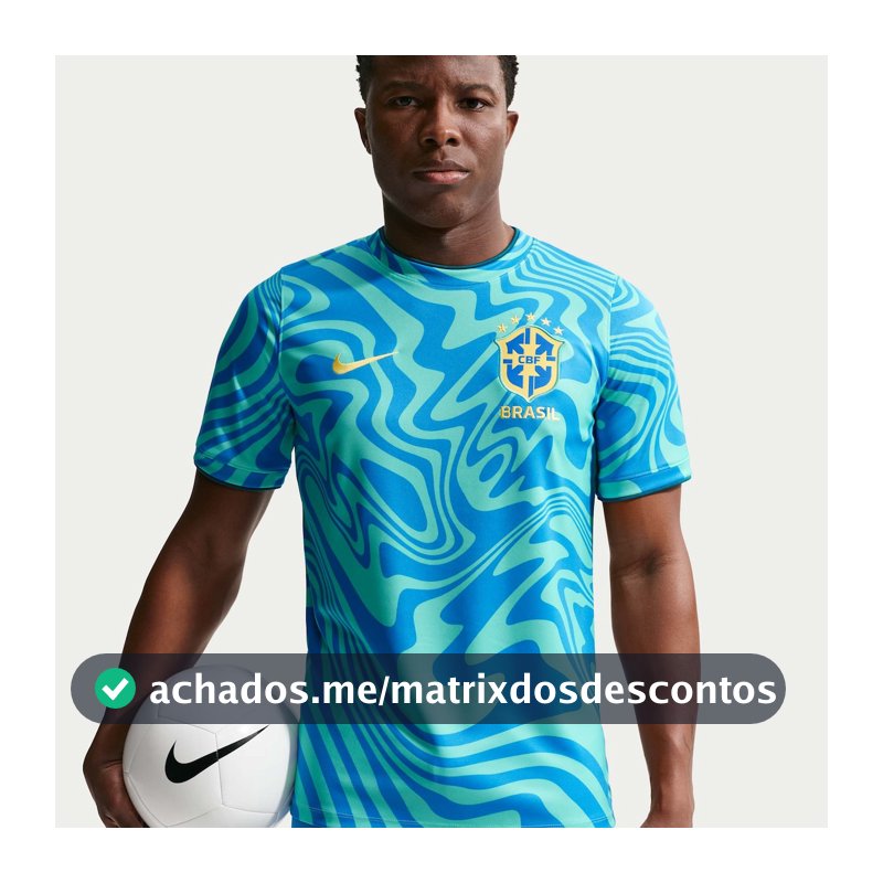 Camiseta Brasil Dri-FIT Nike Academy Pro Pré-Jogo Masculina
