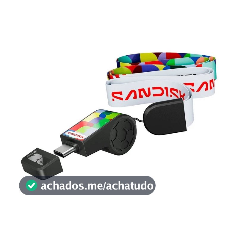 Pen Drive 64GB SanDisk FIFA World Cup 2026 Edition, USB-C 3.2, Leitura de 300MB/s, Preto - SDCZIA-064G-G46