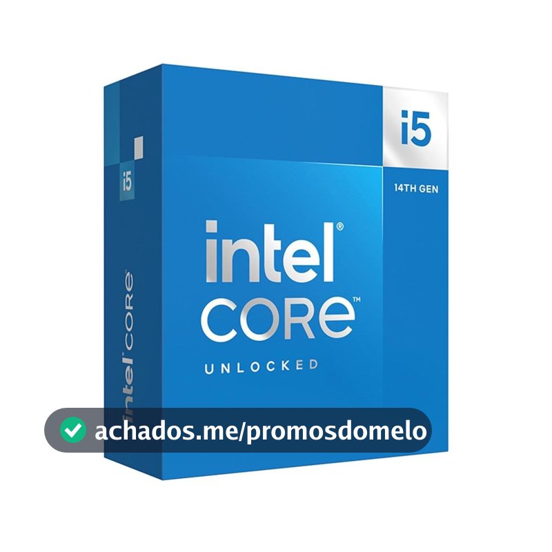Processador Intel Core i5-14600KF, 3.5GHz (5.3 GHz Max Turbo), Cache 24MB, 14 Núcleos, 20 Threads, LGA 1700, Sem Vídeo Integrado - BX8071514600KF
