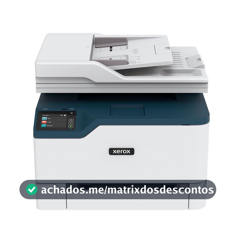 Multifuncional  Xerox Laser Color, Jato de Tinta, A4 24ppm, USB, Ethernet e Wireless - C235DNIMONO