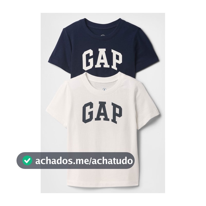 Kit Camiseta Infantil Manga Curta 2pçs GAP Logo Off-White