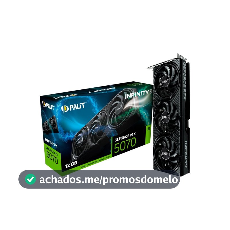 Placa de Video Palit RTX 5070 INFINITY 3 NVIDIA GeForce, 12GB, GDDR7, 192bit 3-DP e HDMI - NE75070019K9-GB2050S