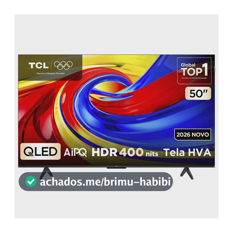 Smart TV TCL 50 Polegadas QLED 4K P7L WiFi Bluetooth Google TV HDR10+ 60 Hz AIPQ 50P7L
