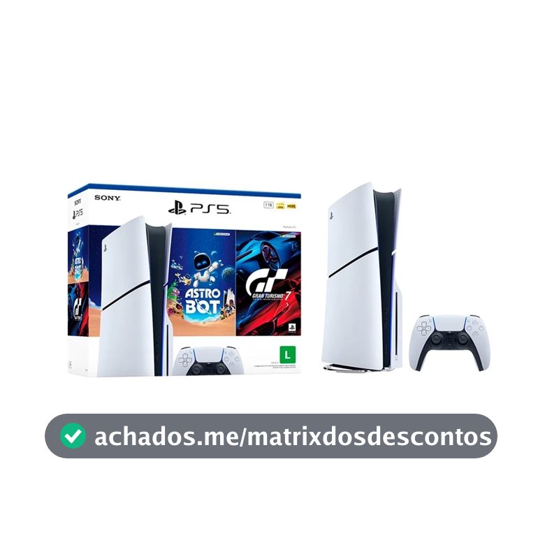 Console Sony PlayStation 5, Com Leitor de Discos, SSD 1TB, Controle Sem Fio DualSense + 2 Jogos