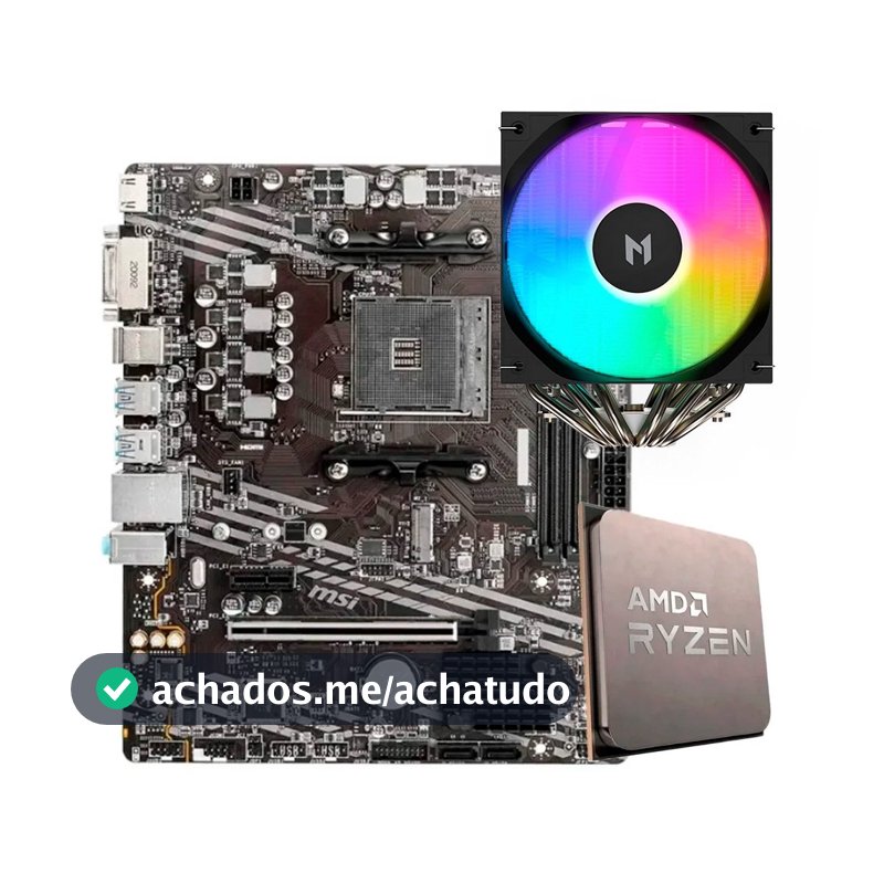 Placa-Mãe MSI B550M-A PRO + Processador AMD Ryzen 7 5700X + Air Cooler MACH1 WIND