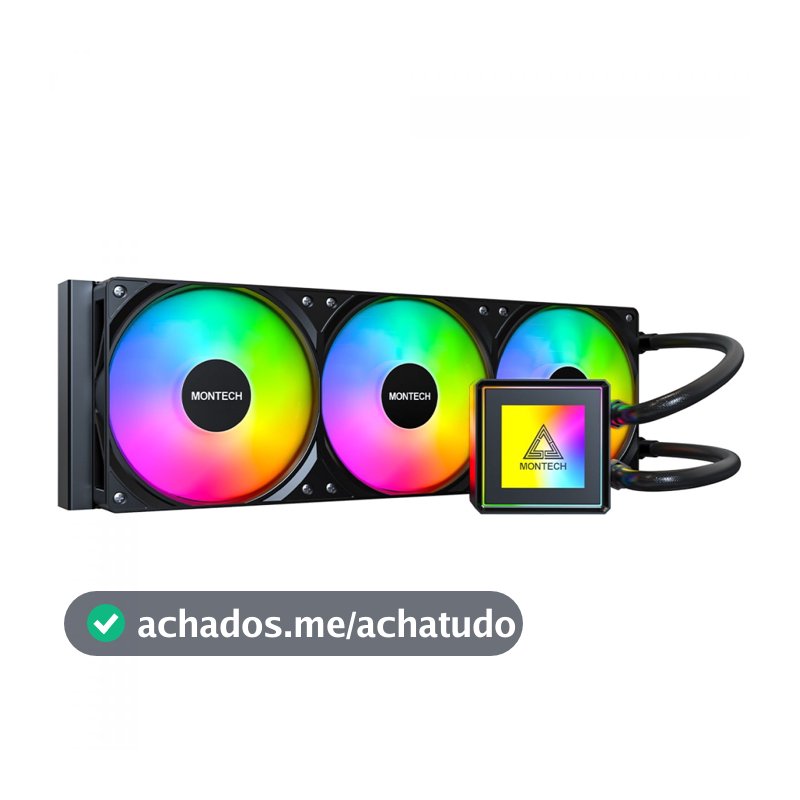 Water Cooler Montech PureFlow ARGB, 360mm, Intel-AMD, Preto, PureFlow ARGB 360 (B)