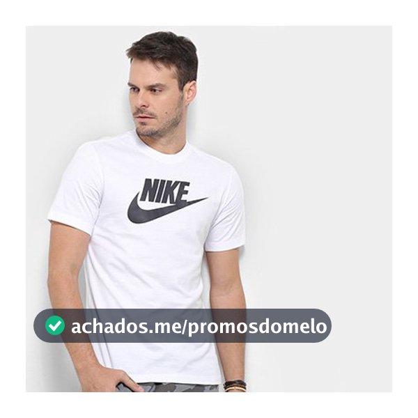 Camiseta Nike Sportwear Icon Futura Masculina - Branco+Preto