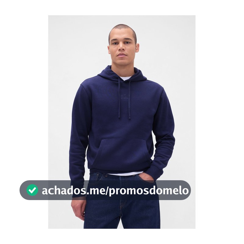 Blusa de Moletom Masculina GAP Logo Azul Marinho