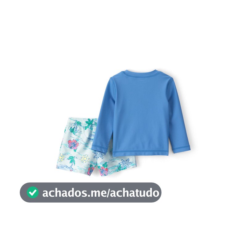 Conjunto de praia Carter's bebê menino estampado UV 50+ 2 peças - Multicor