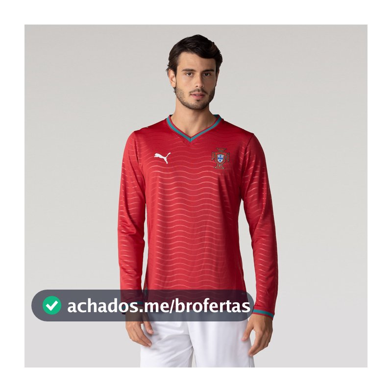 Camisa de Portugal Manga Longa I 26 Torcedor Masculina