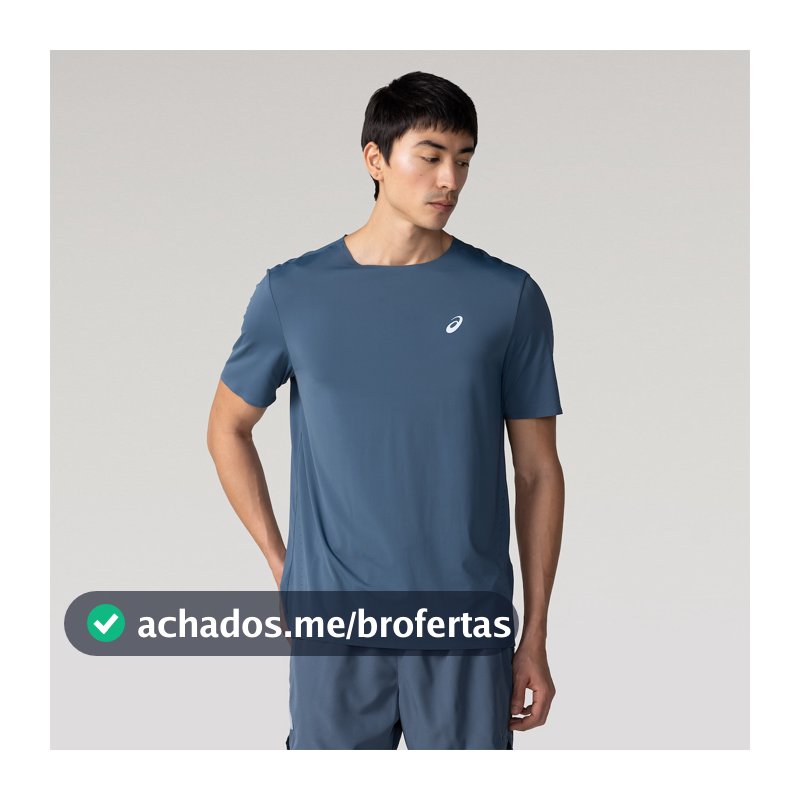 Camiseta Masculina ASICS Manga Curta Selada Respirável em Promoção