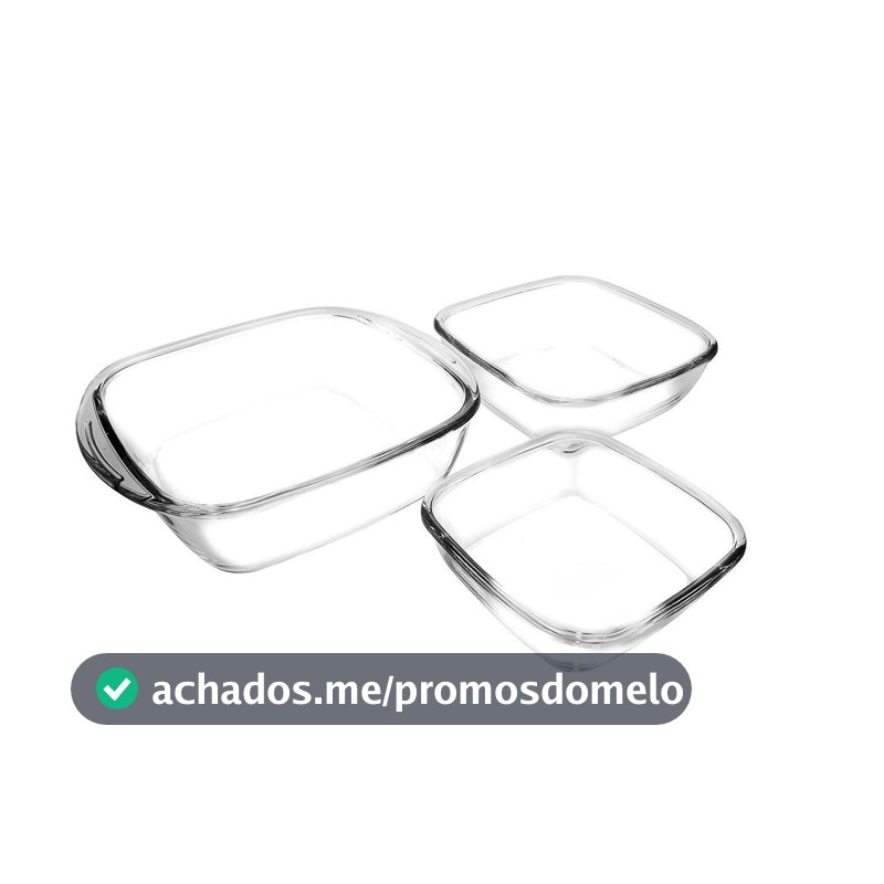 Conjunto de Assadeiras de Vidro Sempre