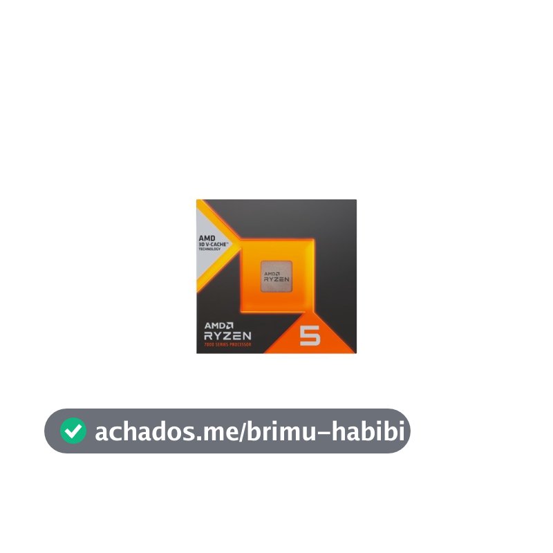 Processador AMD Ryzen 5 7600X3D, 4.7GHz (5.6GHz Turbo), Cache 96MB, AM5, 6 Cores, 12 Threads, Vídeo Integrado, WOF - 100-100001721WOF