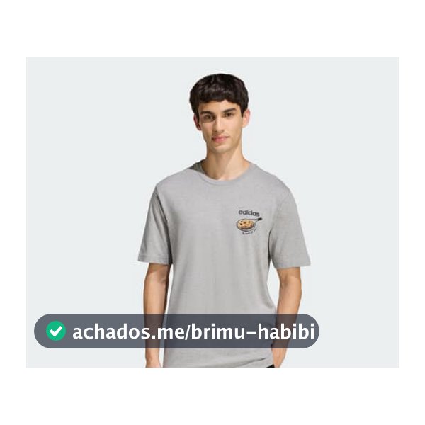 CAMISETA ESTAMPA SNACK COOKIE - Cinza adidas