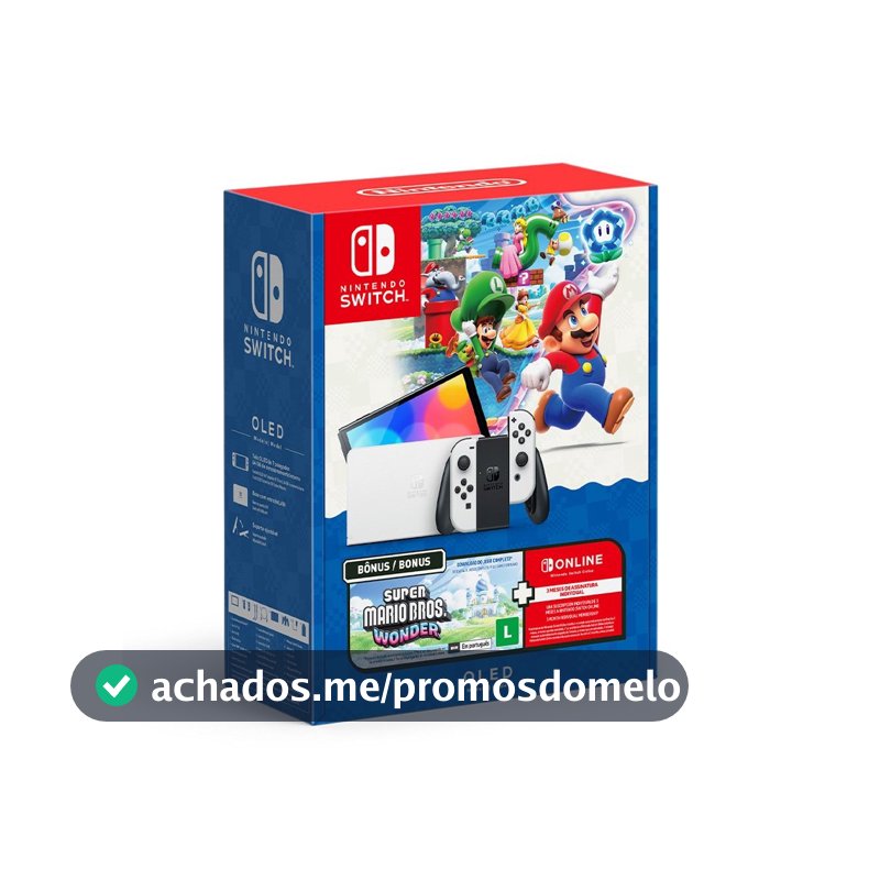 Console Nintendo Switch OLED + Super Mario Bros. Wonder + 3MO NOS - NT000053NSW