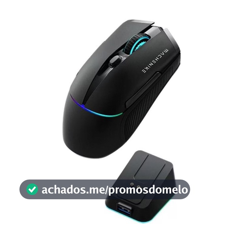 Mouse gamer Machenike L8 pro, RGB, Support 8K, 2.4GHz Wireles + DOCK RGB, Carregamento Sem Fio, Preto - JJ02G3006