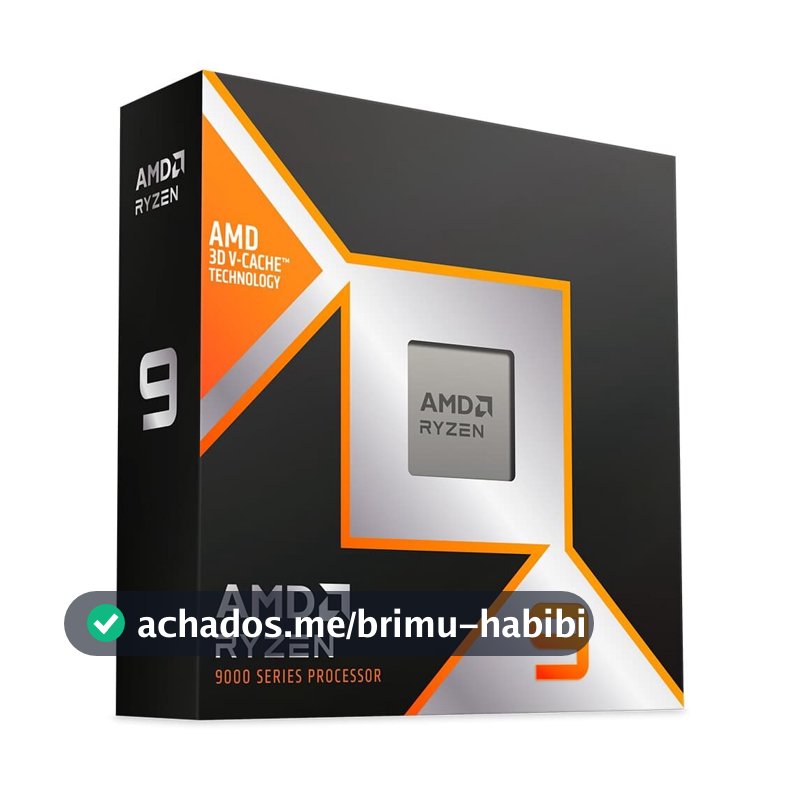 Processador AMD Ryzen 9 9950X3D, 4.4 GHz (5.7 GHz Max Turbo), Cache 144MB, 16 Núcleos, 32 Threads, AM5, Com Vídeo Integrado - 100-100000719WOF