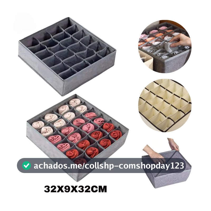 Colméia Organizador Dobrável 24 Compartimentos para Roupas Íntimas Meias Cuecas Calcinhas Lingerie Armários Gavetas