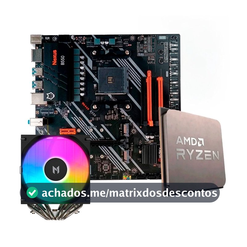Placa-Mãe Husky Nexus B550 + Processador AMD Ryzen 7 5700X  + Air Cooler MACH1 WIND