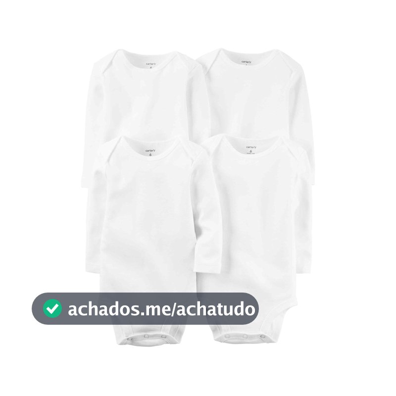 Kit body bebê 8 peças manga longa branco