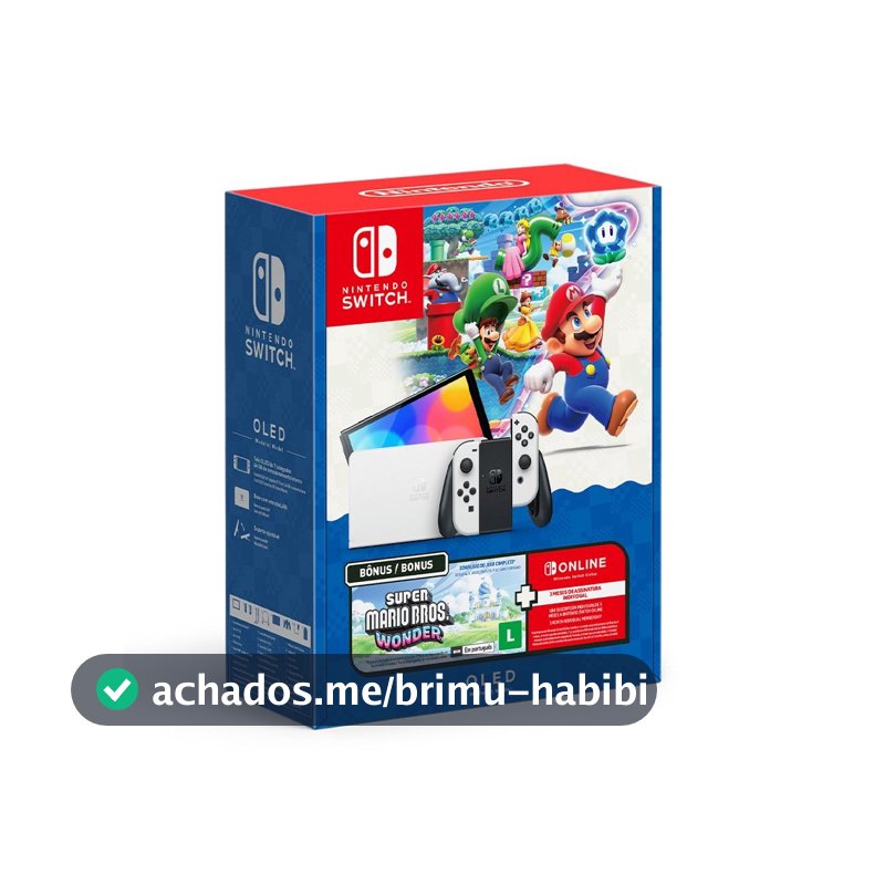 Console Nintendo Switch OLED + Super Mario Bros. Wonder + 3MO NOS - NT000053NSW