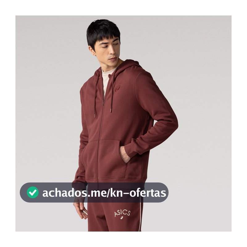 Jaqueta Moletom Canguru Com Fleece ASICS Masculina em Promoção
