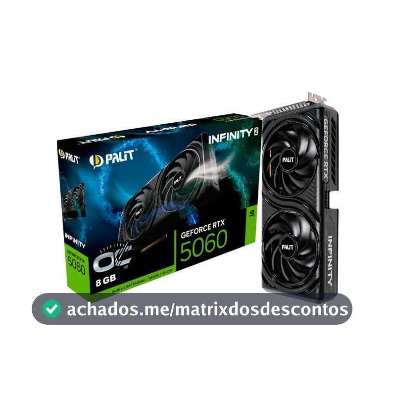 Placa de Video Palit GeForce RTX 5060 8GB INFINITY 2 OC GDDR7 128bits - NE75060V19P1-GB2063L