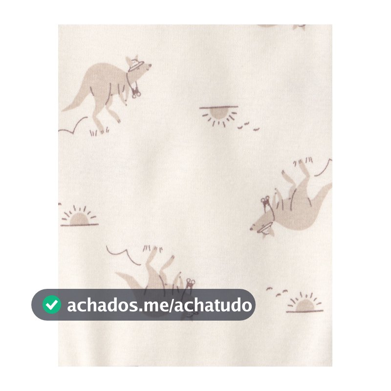 Conjunto curto bebê 3 peças estampado - Bege