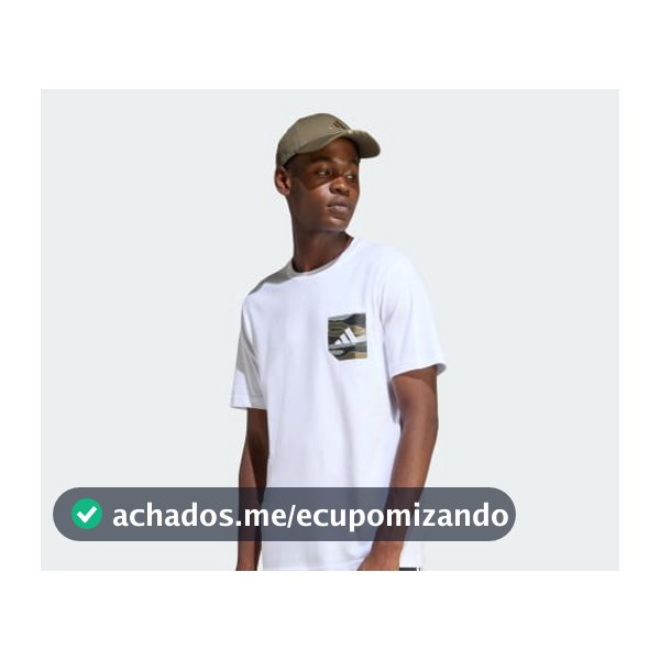 CAMISETA ESTAMPADA CAMO WOVEN POCKET - Branco adidas