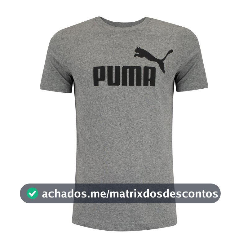 Camiseta Masculina Puma Manga Curta Essentials N01 Logo Tee em Promoção