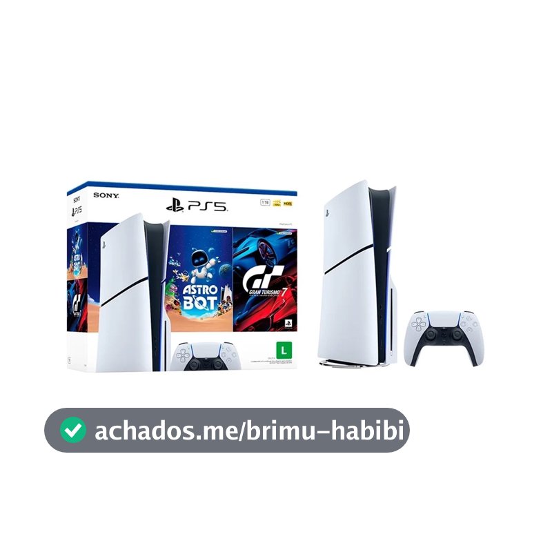 Console Sony PlayStation 5, Com Leitor de Discos, SSD 1TB, Controle Sem Fio DualSense + 2 Jogos