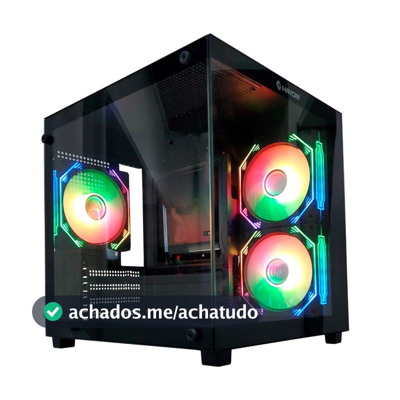 Gabinete Gamer Preto GB1784 Micro ATX/ITX com 3 Fans