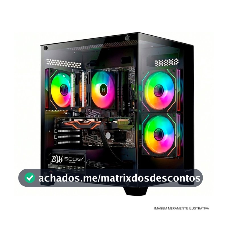 PC Gamer KaBuM! 5500F, Radeon RX 580, 16GB DDR4, SSD 480G