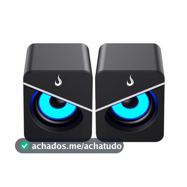Caixa De Som Gamer Rise Mode Mad Sound 01, LED Azul, 3.5mm, 2x3W, Preto, RM-SPMA-01-BB