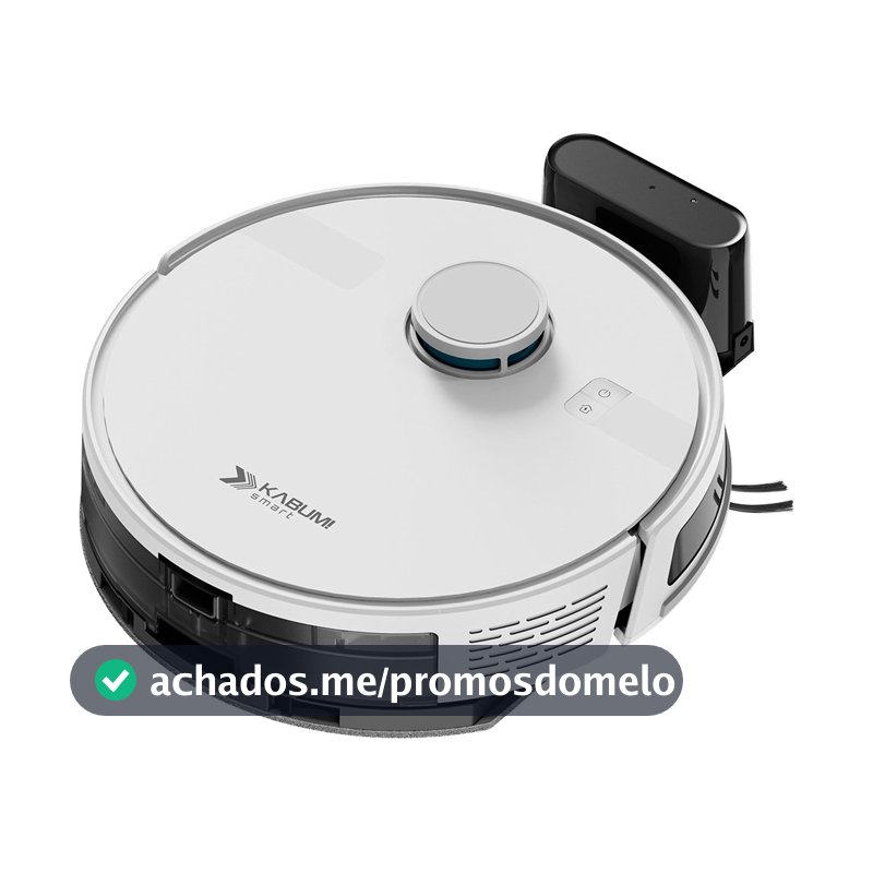 Robô Aspirador e Passa Pano KABUM! smart K800, Mapeia a Laser, 5 Modos de Limpeza, 5000Pa, APP, Recarga Automática, Branco - KSAR800BR