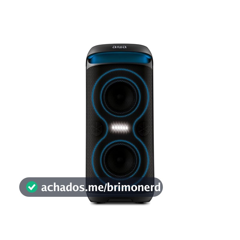 Caixa de Som Amplificada AIWA Party Box AWS-PB-08, 200W RMS, Bluetooth, Bivolt, Preto - AWS-PB-08