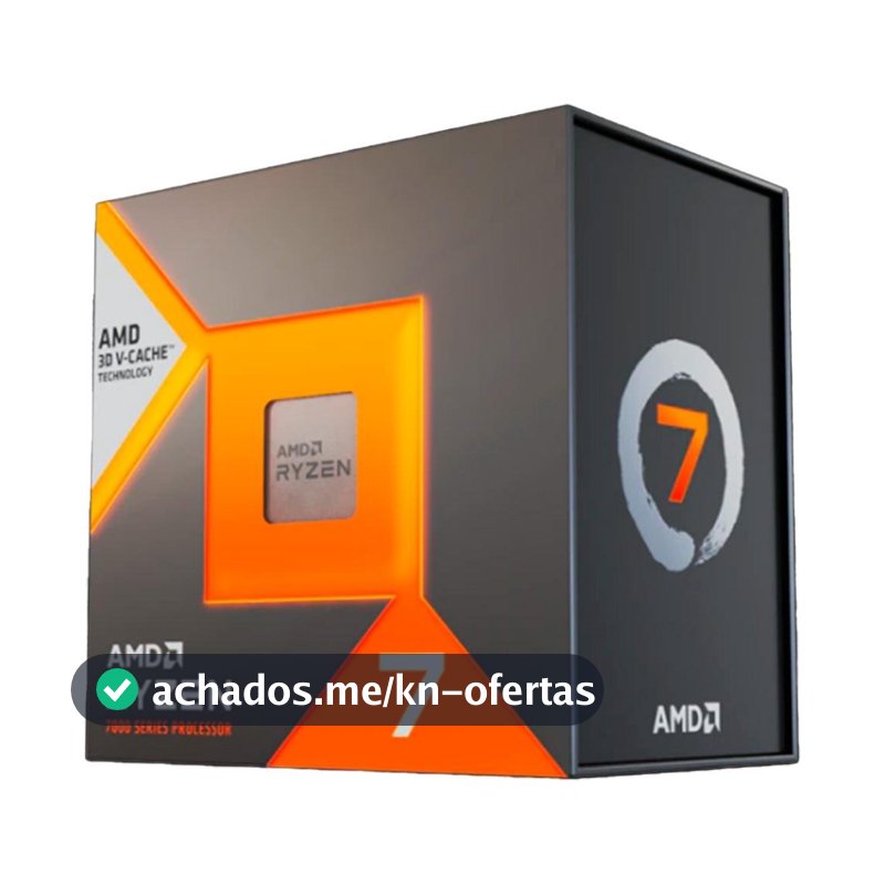Processador AMD Ryzen 7 7800X3D, 4.2GHz (5.0GHz Max Turbo), Cache 104MB, 8 Núcleos, 16 Threads, AM5, Com Vídeo Integrado - 100-100000910WOF